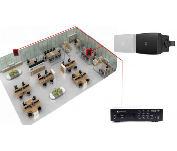 Акустическая система для офиса 2 настенных колонки AUDAC WX302